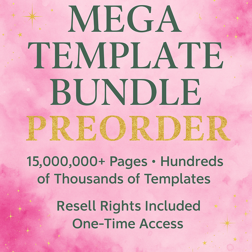 Mega Template Bundle – 15,000,000+ PLR Pages • Resell Rights Included • Editable Canva Templates