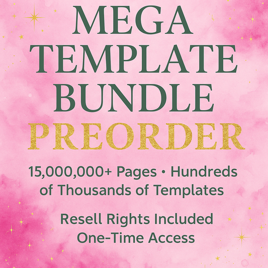 Mega Template Bundle (PREORDER) – 15,000,000+ PLR Pages • Resell Rights Included • Editable Canva Templates