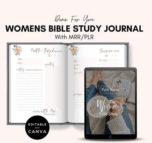 Editable Women's Faith-Based Journal | Devotional Journal & Bible Study Guide | WITH RESELL RIGHTS